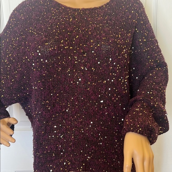 Bisou Bisou Purple Sequin Sweater - Picture 2 of 9